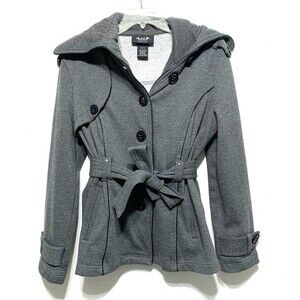 MM Essentials Marc Mattis Belted Lightweight Jacket Coat Gray Black size Medium